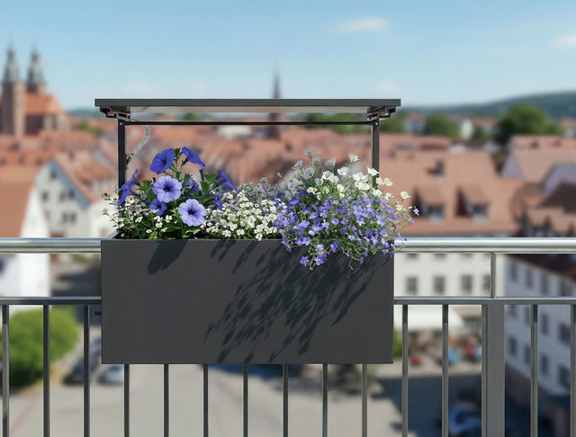 Edengrow Balcony Hochbeet mit Dach anthrazit für Balkon und Terrasse kompakt Edengrow Balcony Hochbeet mit Dach anthrazit für Balkon und Terrasse kompakt